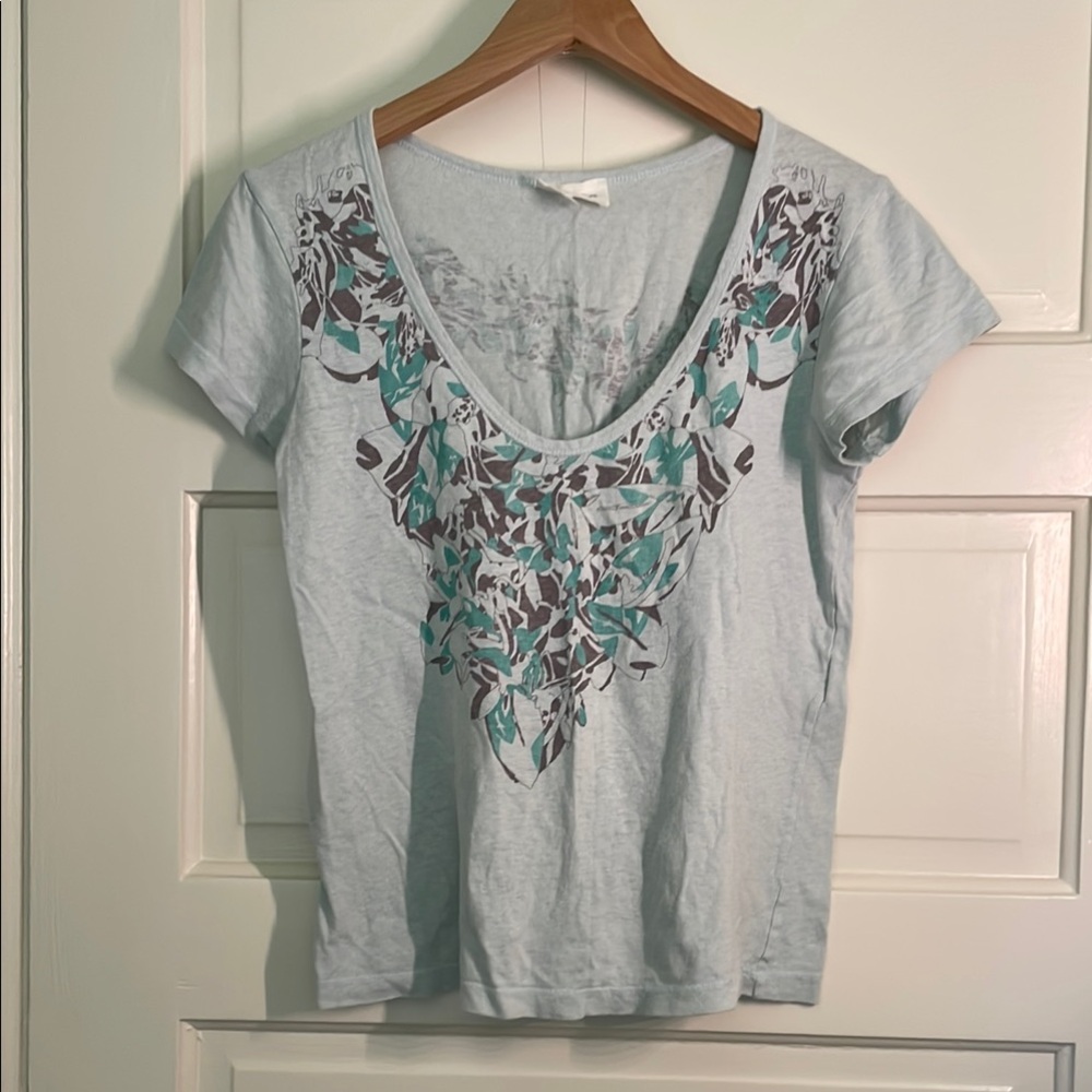 Vanessa Bruno  Print Light Blue Women's Top sz 1